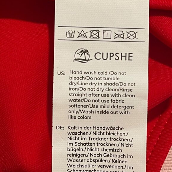 Cupshe Womens One-Piece Swimsuit XL Red Plunge Neckline V-Wire Cross-back Strap - Picture 9 of 10